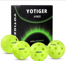YOTIGER Indoor Pickleball Balls 12-Pack, 26 Holes High Bounce Durable Green