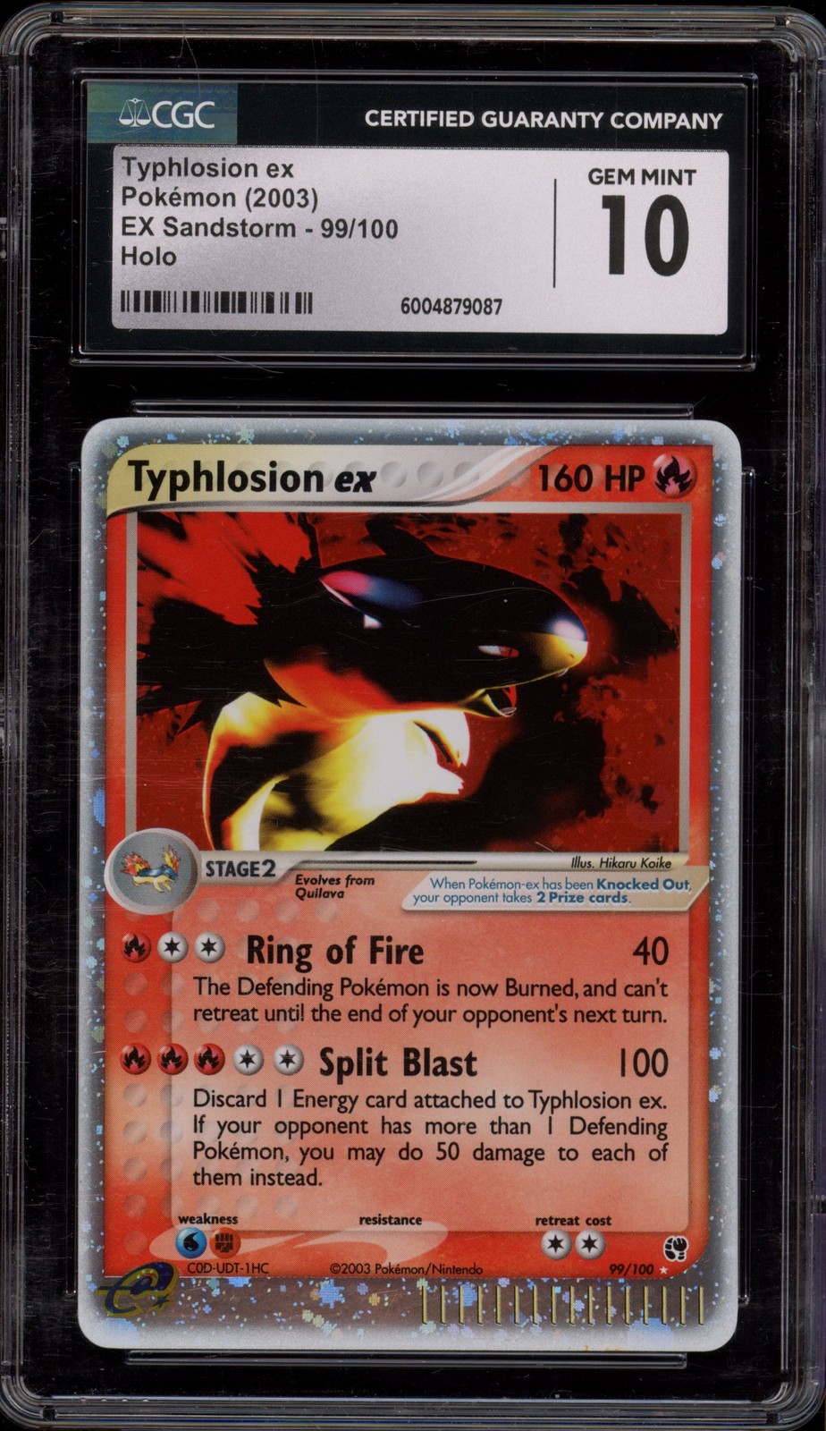 Pokemon Typhlosion ex EX Sandstorm Ultra Rare #99 CGC 10 Gem Mint