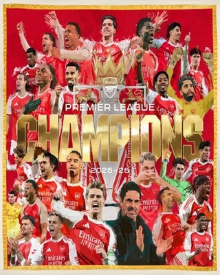 Arsenal 2026 Premier League Champions Poster