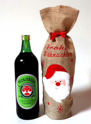 1 Flasche Hirschkuss Kräuterlikör 38% Vol. 1 L Frohe Weihnachten