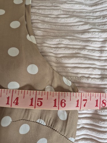 Abito a pois Laura Ashley Made In Gt Britain, marrone chiaro e bianco, UK 10 - Foto 5 di 6