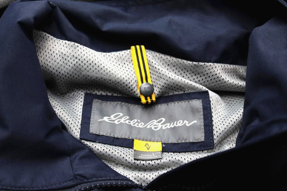 Chaqueta Eddie Bauer Travex WeatherEdge para mujer grande azul marino con capucha lluvia parka concha Foto 3 de 4