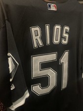 CHICAGO WHITE SOX ALEX RIOS Black #51 GAME WORN Size 48 Baseball MLB JERSEY