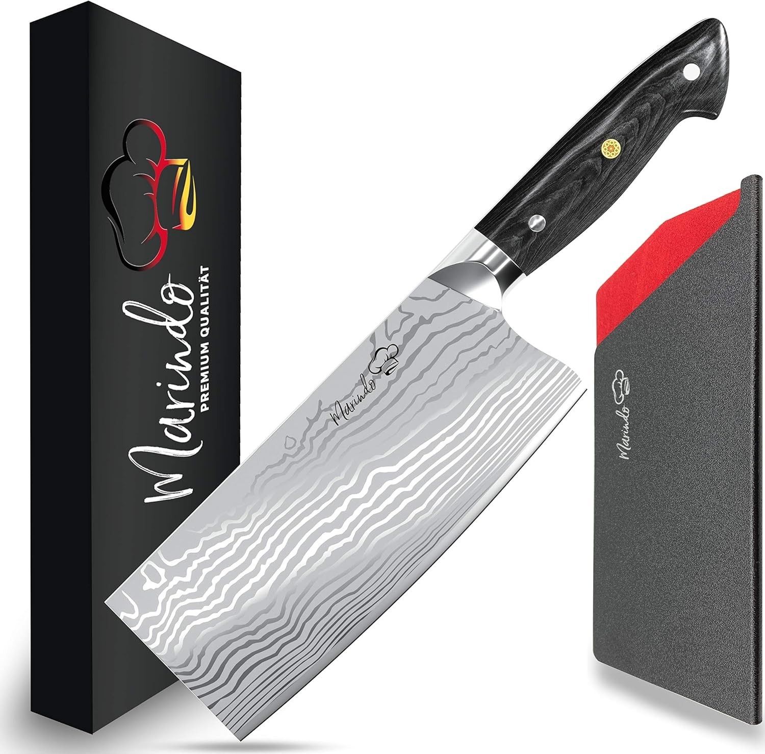 Marindo Chinesisches Kochmesser Edelstahl | 18cm Klingenlänge