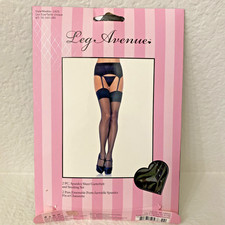 Women's Garter Tights Leg Avenue NIP 2 pc Spandex Sheer Garterbelt Stocking SET