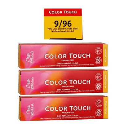 Wella Color Touch Rich Naturals 3 x 60 ml 9/96 lichtblond cendre violett Set