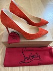 Christian Louboutin Authentic Kate 85 Veau Velours Pumps In Fiery Red SZ 38 NIB — photo 8