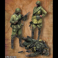 1/35 Scale WWII Soviet Infantry Set 3 Figures Resin Model Kit Red Army