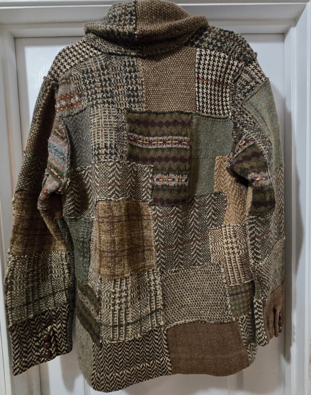 Vintage Polo Patchwork Cardigan XL Ralph Lauren Stadium Indian Wing Shawl RARE image 7