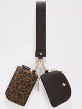LULULEMON Dual Pouch Wristlet~Leopard/Brown/Gold~NWT~USPS SHIP