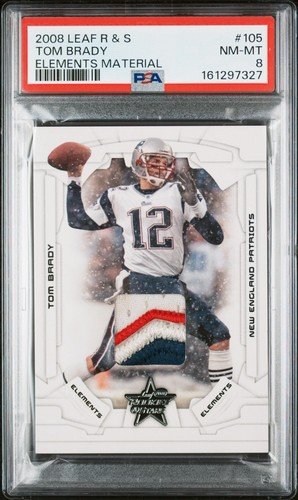 2008 Tom Brady Game Used Worn Jersey Color Patch PSA 8 Leaf Rookie & Star GU/250