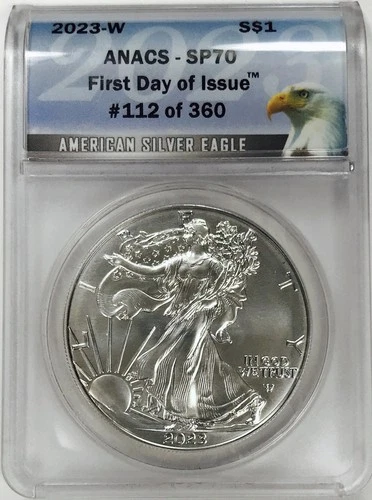 *2023 W AMERICAN SILVER EAGLE ANACS SP70* *FIRST DAY OF ISSUE*  NR #G3839