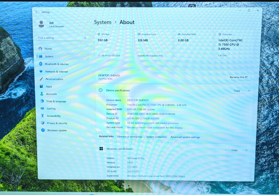 DELL OPTIPLEX 3050 DESKTOP i5-7500 8GB RAM 1 TB HDD - Image 2 of 4