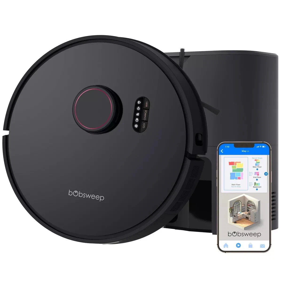 BOBSWEEP ORB-I ROBOT VACUUM BLACKBERRY 100-DAY-SELF EMPTYING BIN 5000PA SUCTION