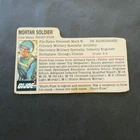 1982 HASBRO GI JOE SHORT FUZE v1 FIGURE'S RED BACK FILE CARD