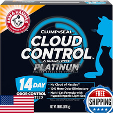 Arm  Hammer Cloud Control Platinum Cat Litter, Hypoallergenic, Dust-Free, 18 lb
