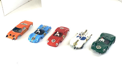 Vintage Slot Cars 1/32 Scale Lot of 9 Russkit, Strombecker, Monogram