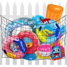 Extra Large Pool Float Storage Net - 71 47in Hanging Heavy-Duty Elastic Mes...