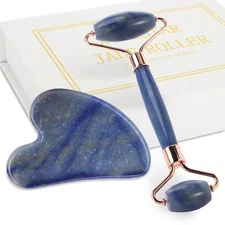 Jade Roller for Face, Facial Roller Massager Skin Care Tool, Gua Sha Facial Tool