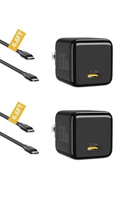 30W USB Charger,2 Pack USB Super Fast Charging Pixel Charger GaN PD PPS for i...