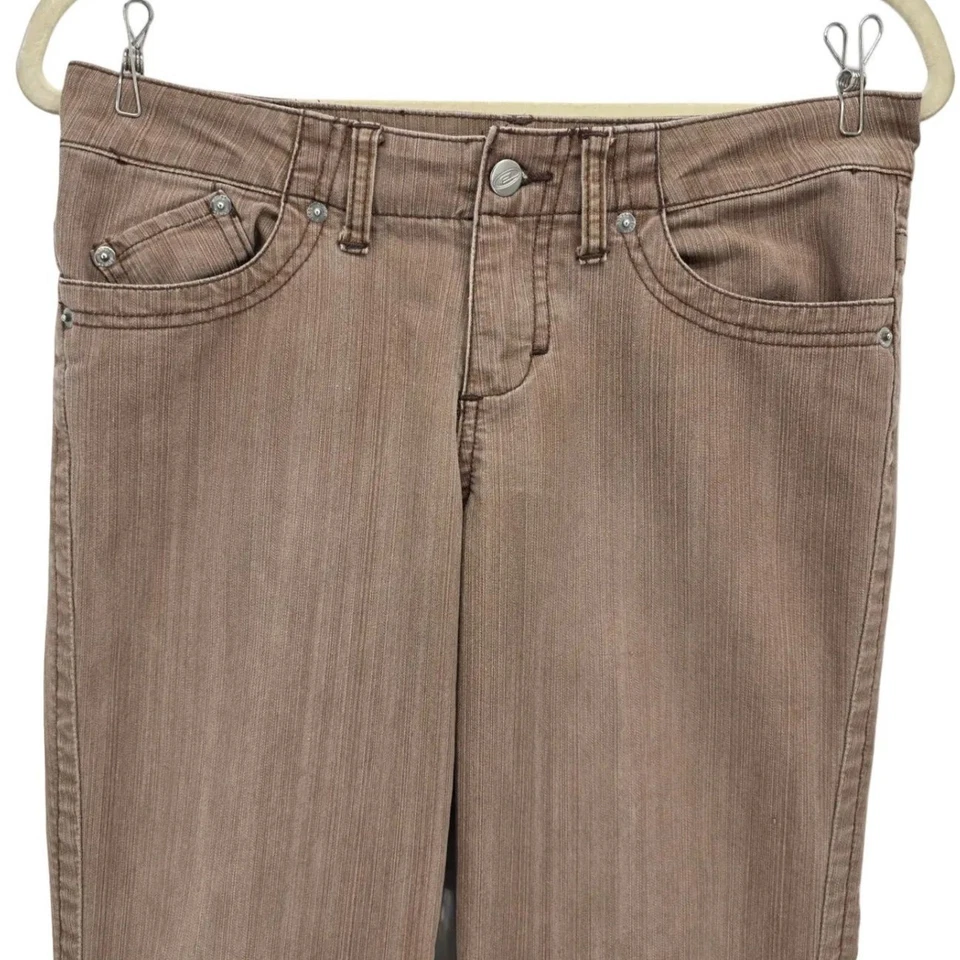 Vintage Let Me B. Bongo Juniors 7 Jeans Flared Light Brown Tan 1990s Y2K Denim - Image 2 of 4