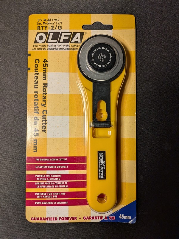 New Olfa 45mm Rotary Cutter Tool,  RTY-2/G,  Model #9651