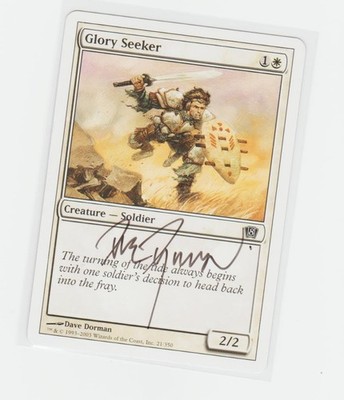 Magic the Gathering ~ Glory Seeker ~ M/NM ~ 8th Ed. ~ Signed by Artist