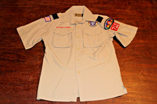 Boy Scouts of America BSA Youth Shirt Tan Large Vented Poly Microfiber Soft