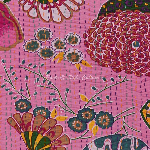 Decoraive Kantha Cushion Cover Indian Cotton Tropicana Sofa Bedding Pillow Case - Picture 4 of 49