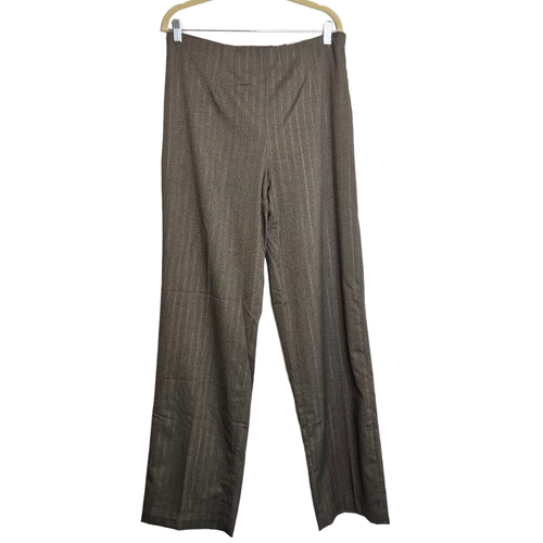 Coldwater Creek Womens Classic Holly Pants Size 12L Brown Metallic Threads New