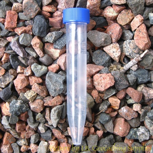 10 Geocache Nano Containers (10ml Plastic Bison Tubes, Blue Cap) - Picture 9 of 9