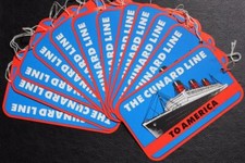CUNARD LINE RMS QUEEN MARY 17X C-19070'S OR 80'S RE PRINTED LUGGAGE LABLES