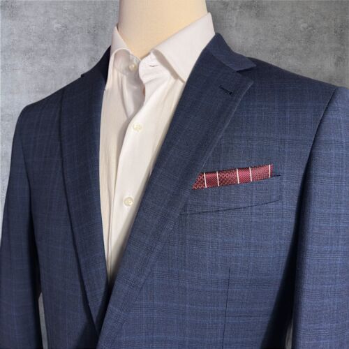 JOSEPH ABBOUD Mens Blazer Sport Coat Two Button Jacket 42R WOOL Blue Suits Plaid - Picture 4 of 16