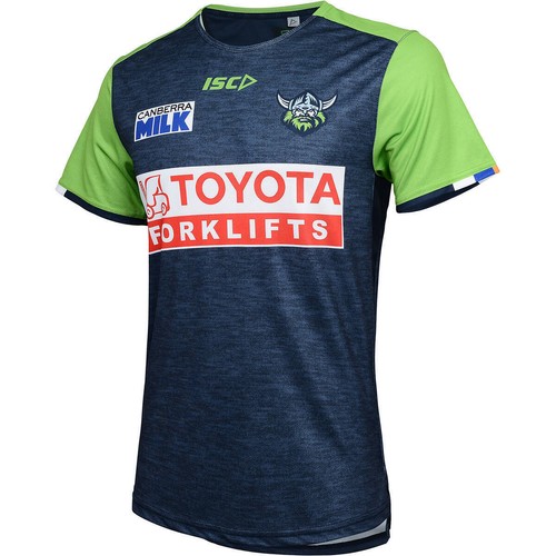 Canberra Raiders NRL ISC Training Shirt Navy-Green Sizes S-5XL! T3 - Picture 2 of 4
