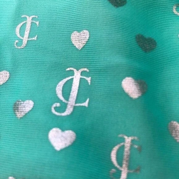 Top de baño Juicy Couture verde y plateado para niñas Foto 3 de 4