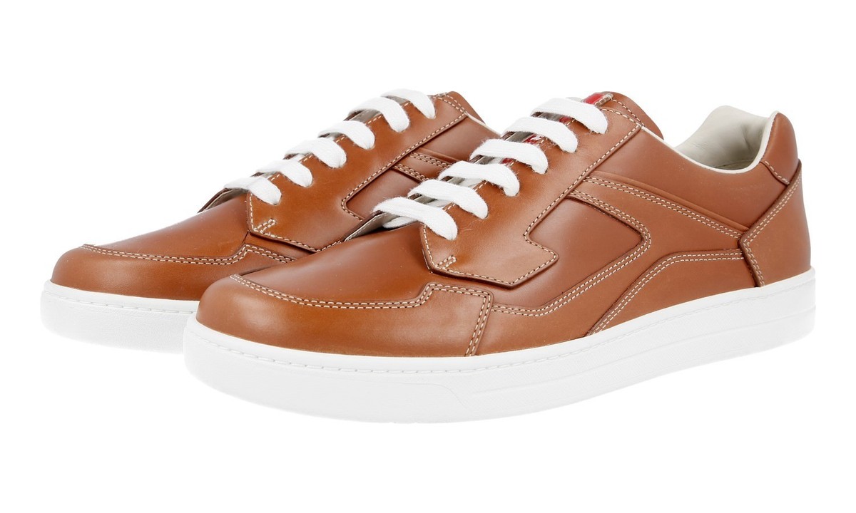 Prada Brown Leather Sneaker US 12 Leather low trainers Prada Brown size 12 US in Leather  main image 3