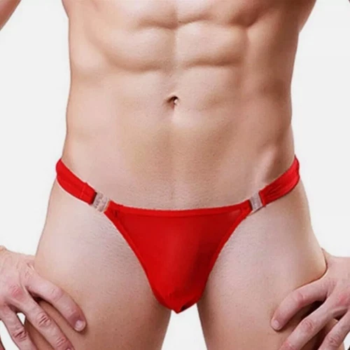 Mens Skimpy Sheer Buckle Fasten Posing Pouch Brief Thong Strippers Underwear - Picture 3 of 30