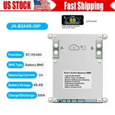 JK-B2A8S20P Smart BMS 4S-8S Li-ion Lifepo4 LTO Battery 200A Balance Current 2A