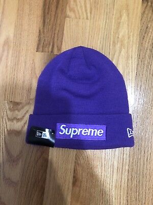 Supreme FW17 Box Logo Beanie Purple Violet New Era Brand New Supreme FW17 Box Logo Beanie Purple Violet New Era Brand New