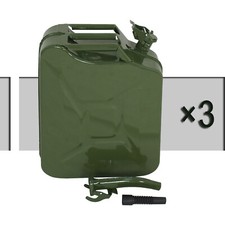 3pcs Jerry Can 5 Gallon Oil Tank Steel Emergency Backup Army Military 20L