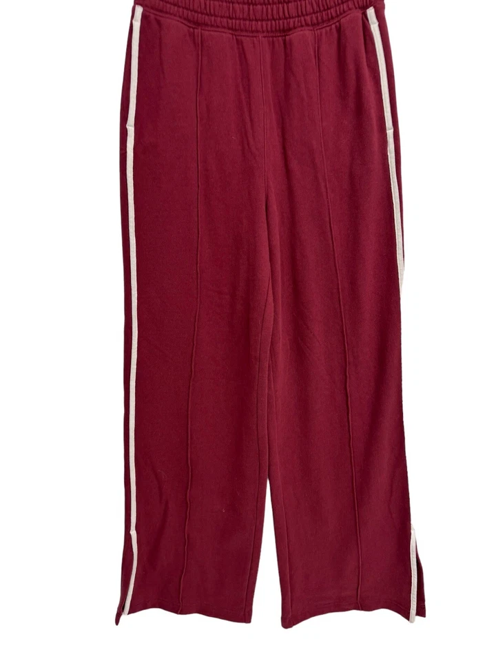 Pantalón de chándal SO para mujer rojo borgoña polar cintura elástica tiro alto talla S Foto 3 de 4