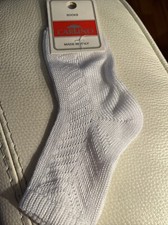 NOS Vtg ITALIAN Baby Socks White FINE COTTON 12-18 Months Sz 5