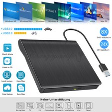 Externes DVD Laufwerk USB 3.0 Brenner Slim CD,DVD-RW Brenner Für PC Laptop Neu