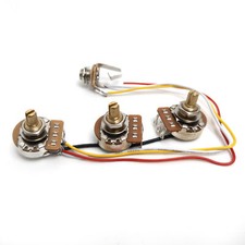 For Jazz Bass Wiring Harness Prewired Kit Copper Shaft 250K Pots 2 Volume 1 Tone