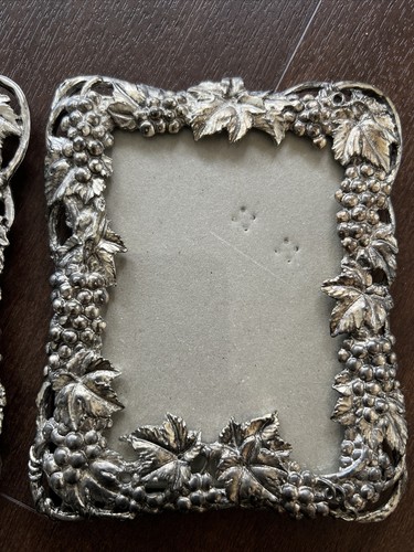 Set of 2 Arthur Court Pewter Grape Vine Leaves Picture Frame Frames 3.5" x 5" - Picture 3 of 9