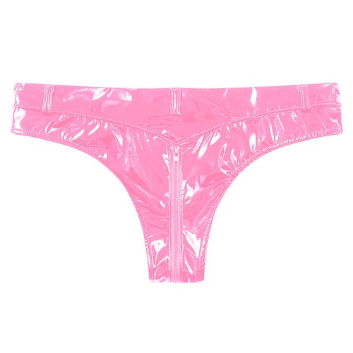 UK Women PVC Leather Briefs Wet Look Rave Bottoms Zipper Panties Clubwear Dance - Picture 27 of 39