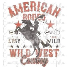 Sublimation Transfer American Rodeo Ready To Press Heat Transfer
