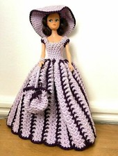 Poupée Mannequin Vintage Hong Kong habillée de magnifique ROBE Crochet + Sac ! 