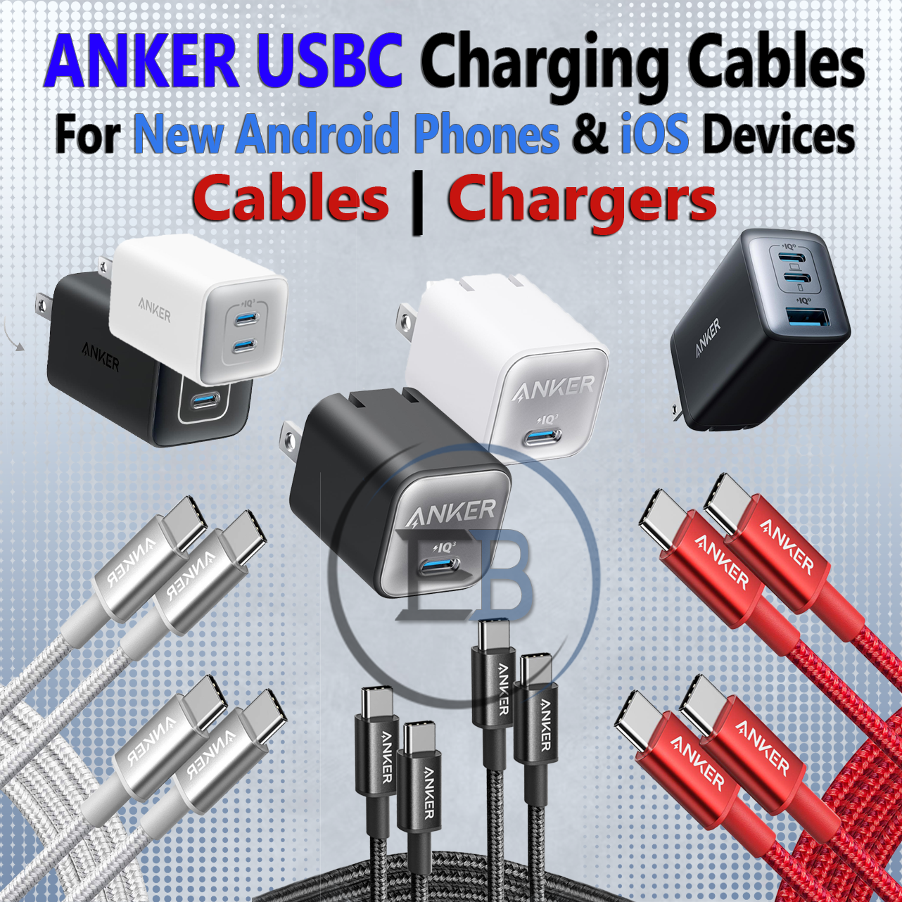 Anker 6FT USBC Cable and Wall Charger for Samsung Android iOS Fast Charging-image