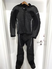 Motorrad Lederkombi FLM 2-teilig mit Rückenprotektor Größe 48